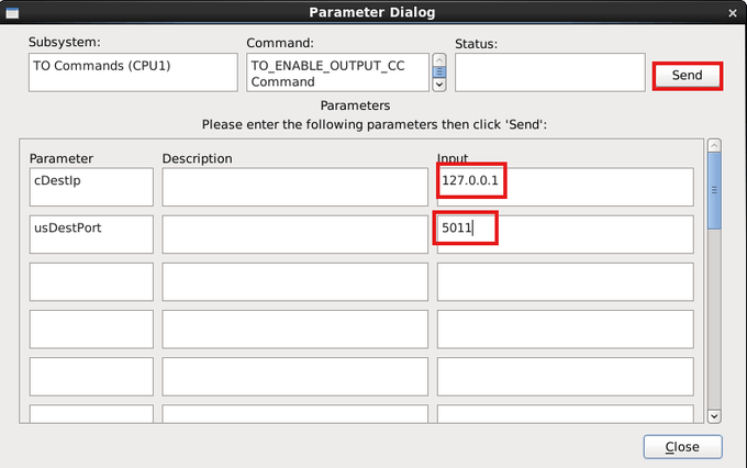 TO_ENABLE_OUTPUT Command Parameter Dialog