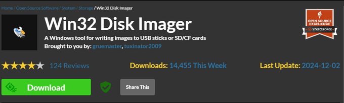 SourceForge: Win32 Disk Imager