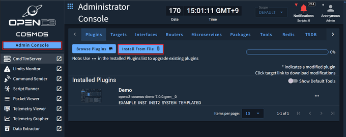 COSMOS Administrator Console