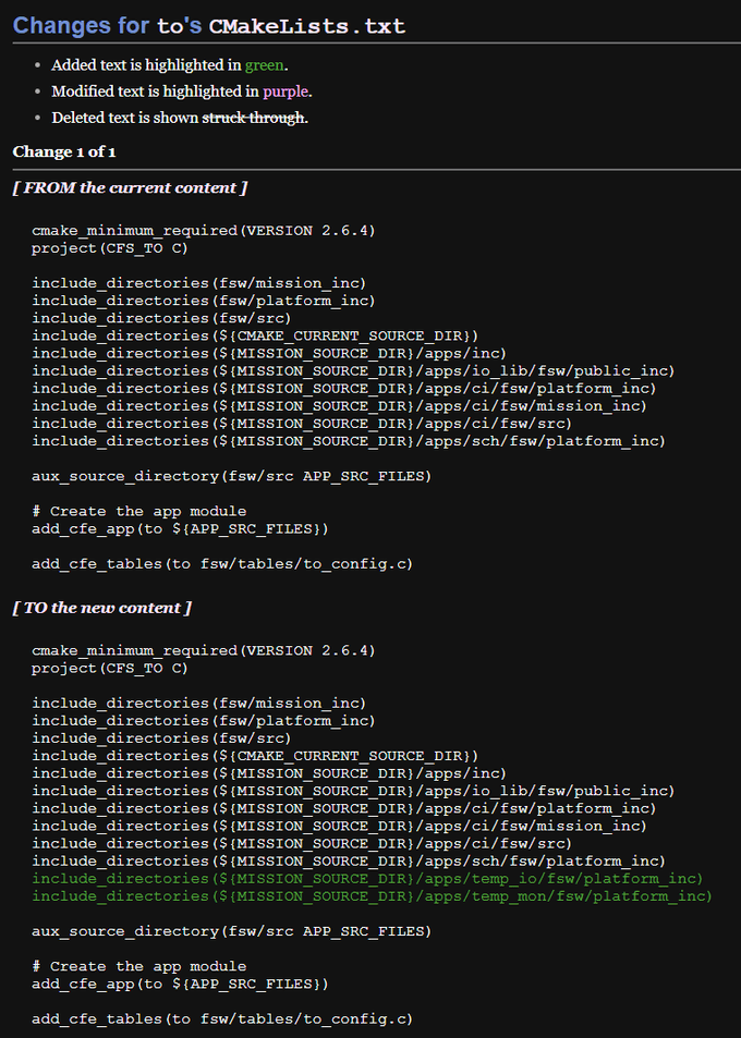 Changes for to's CMakeLists.txt