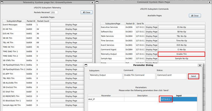 Telemetry System page for GroundSystem