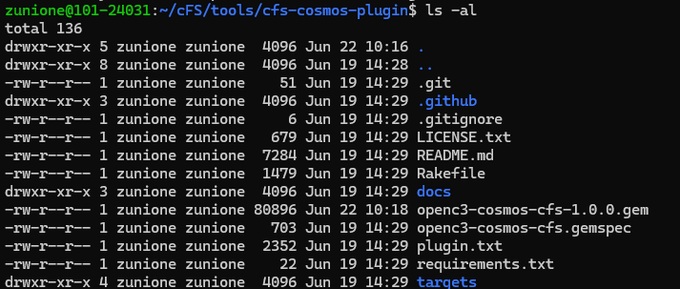 la -al ~/cFS/tools/cfs-cosmos-plugin