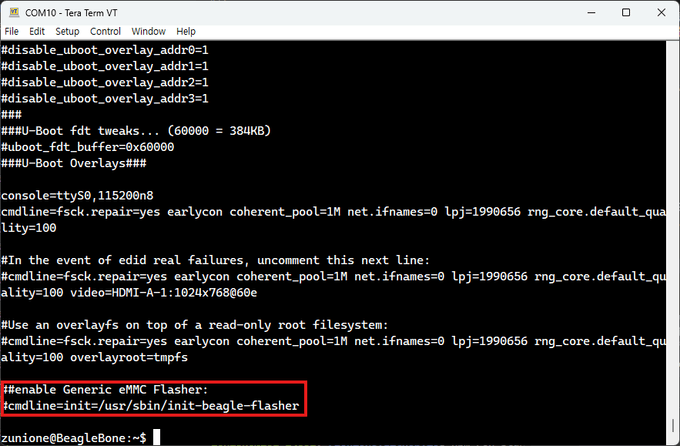 cat /boot/uEnv.txt