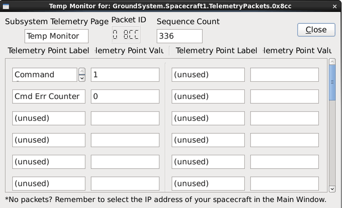 Temp Monitor telemetry page